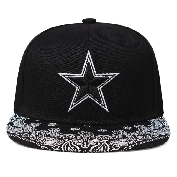 Chapeau à bords plats brodé étoile à cinq branches 3D pour hommes et femmes, pare-soleil d'extérieur, loisirs Hip Hop, casquette de Baseball - AliExpress - Image 3