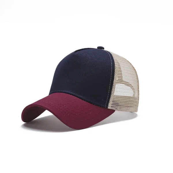 Casquette de Baseball en maille à 5 panneaux pour adultes, chapeaux à rabat incurvés Hip Hop, pare-soleil d'été, chapeau de camionneur Simple, publicité - AliExpress - Image 5